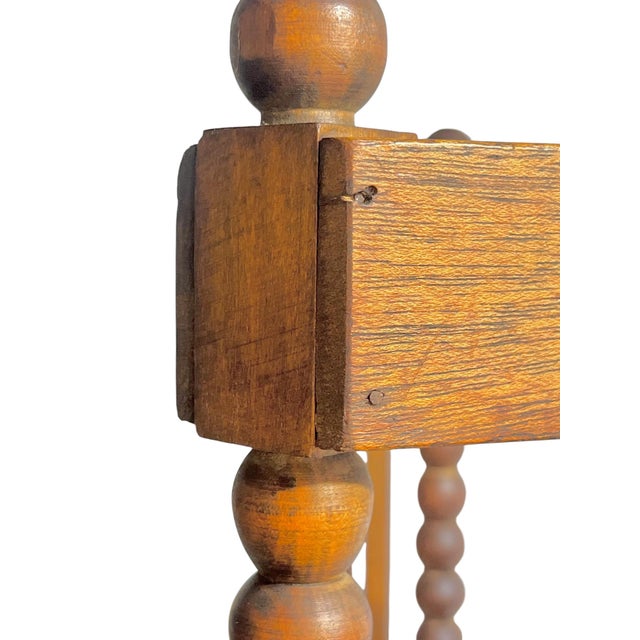 Antique English Bobbin-Turned Oak Umbrella & Cane Stand With Brass Liner For Sale - Image 11 of 16