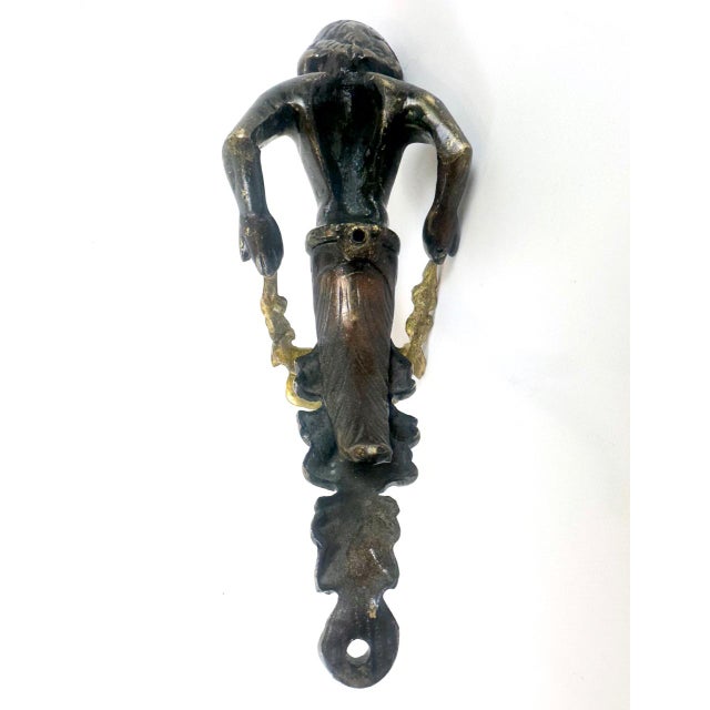 Large Antique Bronze Cherub Door Pull Handle For Sale - Image 15 of 18