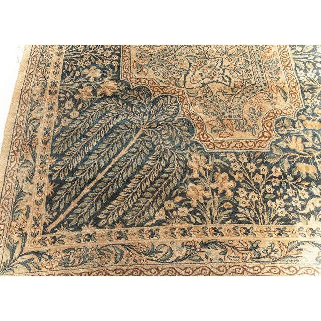 Persian Fine Antique Persian Kirman Handmade Wool Rug For Sale - Image 3 of 8