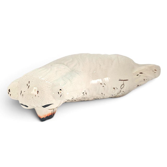 White Early 20th Century English Staffordshire-Style King Charles Spaniel Mantel Dog For Sale - Image 8 of 11