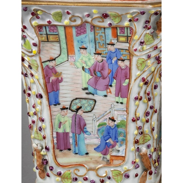 Chinese Export Famille Rose Bough Pots - a Pair For Sale In Boston - Image 6 of 10