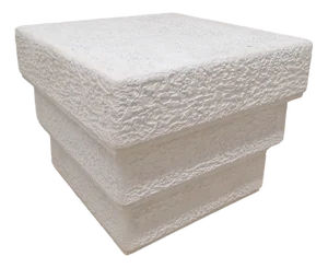 Postmodern American Textured Plaster Concrete Coffee Table, 1980s