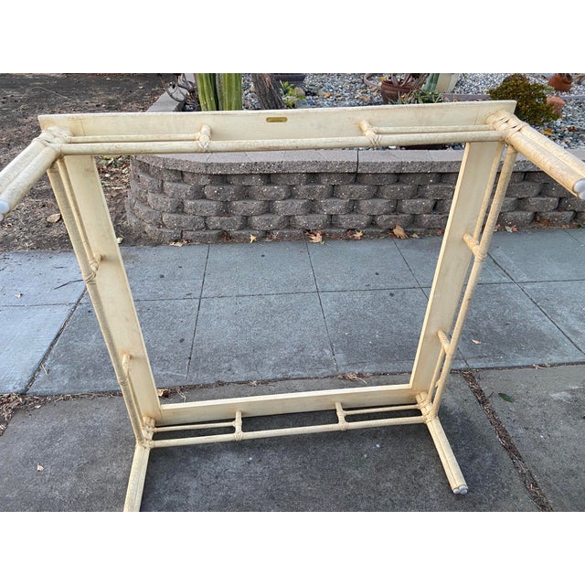 McGuire Furniture Vintage Mid Century Modern Bamboo Limestone Coffee Cocktail Table For Sale - Image 11 of 18