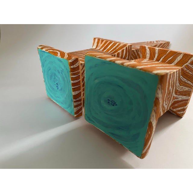 Hand Painted Chinese Faux Bois Style Obelisks a Pair For Sale - Image 12 of 12