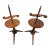 Vintage Wooden Spindle Adjustable Floor Candle Stands For Sale