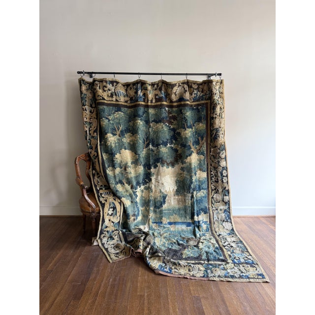 19th Century French Antique Tapestry With Border For Sale - Image 5 of 8