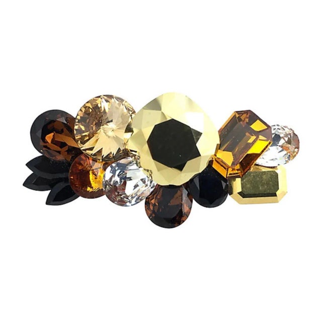 1980s Wendy Gell Yellow, Brown, and Black Bangles, Earrings, Brooch Jewelry Set - 6 Pieces For Sale - Image 11 of 11