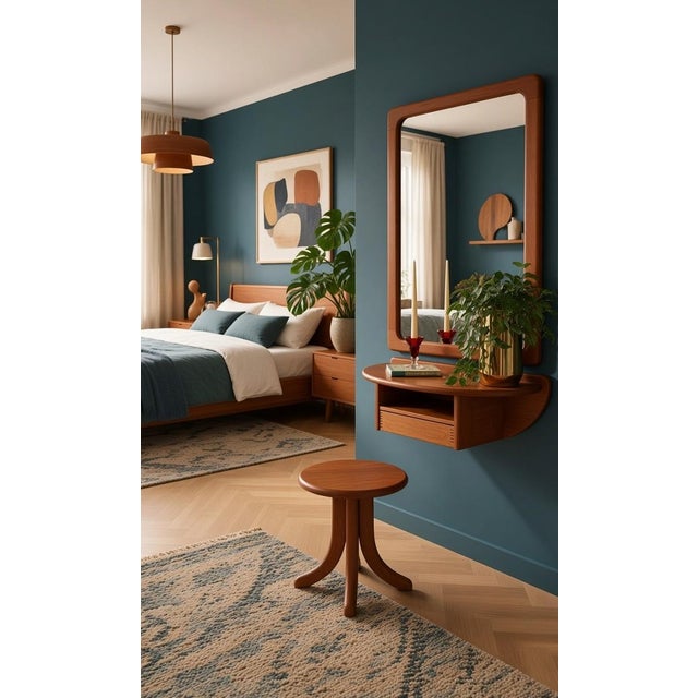 Danish Teak A Welcome Hallway Set with Mirror, Wall Console and Hook Rail from Vildbjerg Møbelfabrik, 1960s, Set of 3 For Sale - Image 10 of 18