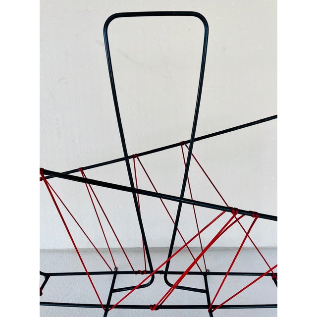 Mid-Century Modern Vintage Metal Magazine Rack, 1950s For Sale - Image 3 of 18