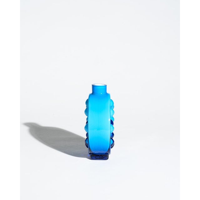 Blue Pop Art Duo Blue Cased Glass Bubble Vases from Friedrich Kristall, Germany, 1970s, Set of 2 For Sale - Image 8 of 18