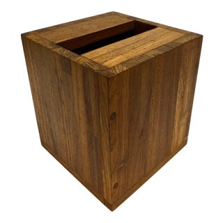 Hand Artisan Crafted Teakwood Tissue Box Cover Holder For Sale