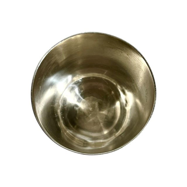 Set of 3 French Art Deco Silverplate Cups | Engraved Goblets or Match Holders For Sale - Image 13 of 13