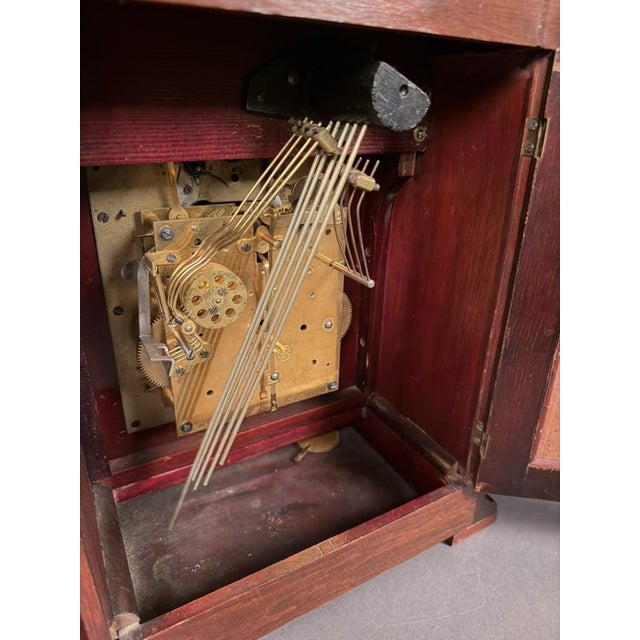 Gustav Becker German Mahogany Bracket Clock With Time, Strike & Chime, Circa 1920 For Sale - Image 11 of 16