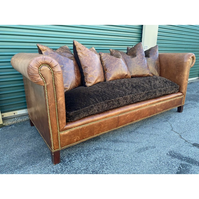 Ralph Lauren Leather Brompton Sofa Chairish