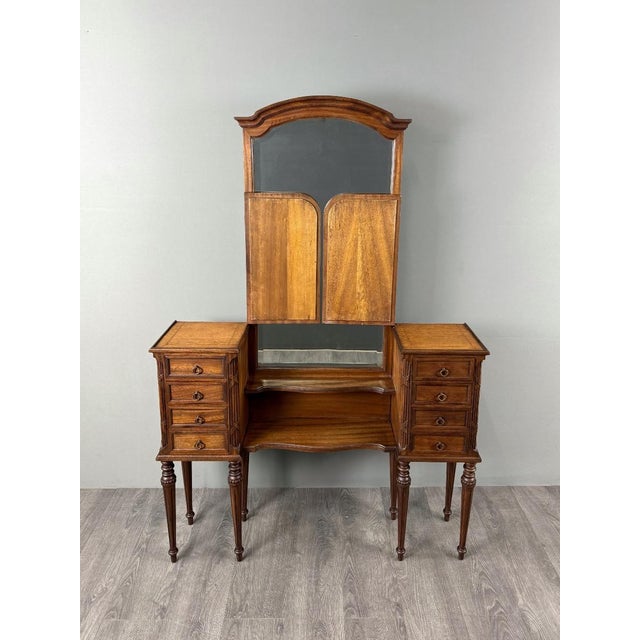 20th Century Louis XVI Dressing Table with Triptych Mirror For Sale - Image 3 of 13