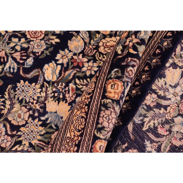 Textile Elegant Renaisance 1990's Pak-Persian Blue/Gold Wool Rug - 9'4'' X 11'9'' For Sale - Image 7 of 9