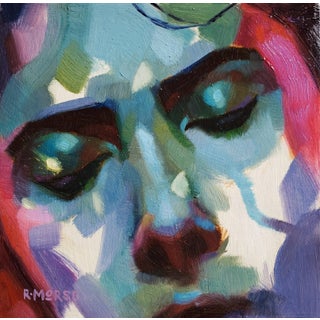Limelight by Ryan Morse | Oil on panel close-up of a woman's face with closed eyes For Sale