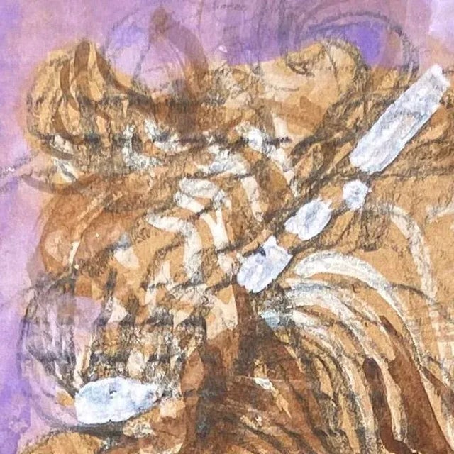 Modern 'Woman Against Lilac' by Robert Hoge, 1970s For Sale - Image 3 of 5