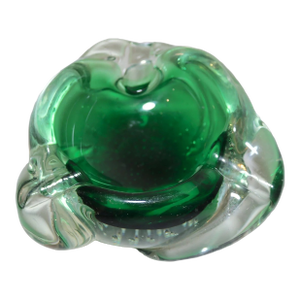 Share Vintage Hand Blown Murano Control Bubble Art Glass Cigarette Cigar Ashtray Italy