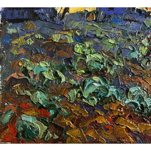 2020s Oil Painting Cabbage Is Being Planted in the Garden Oleksiy Ivanyuk For Sale - Image 5 of 8