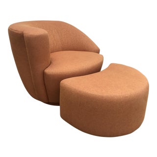 Vladimir Kagan Nautilus Chair & Ottoman For Sale