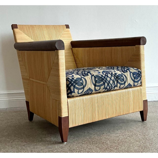 Vintage Donghia “Merbau” Woven Rattan Lounge Chair For Sale - Image 10 of 12