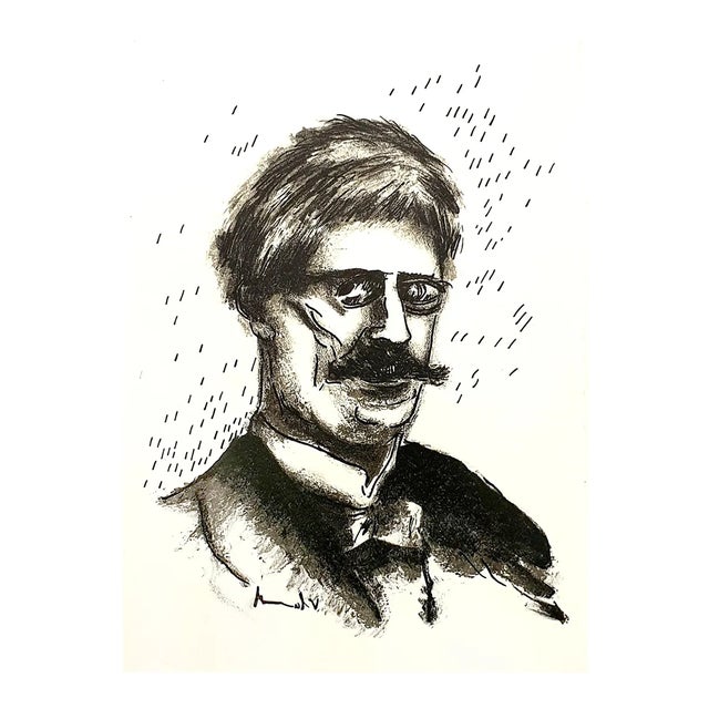 Maurice de Vlaminck - Portrait - Original Lithograph 1956 For Sale