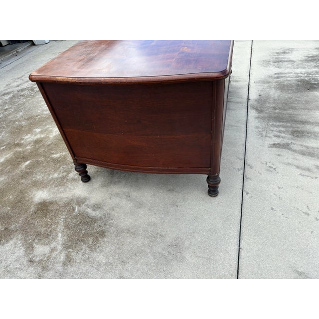 Wood Stow & Davis Art Deco Vintage Mahogany Executive Desk For Sale - Image 7 of 11