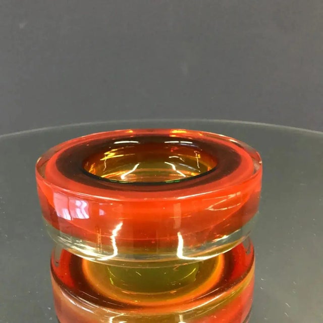 Vintage Orange Cigar Glass Ashtray For Sale - Image 5 of 7