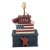 Handcrafted Americana-Style Patriotic Wooden Block Table Lamp For Sale