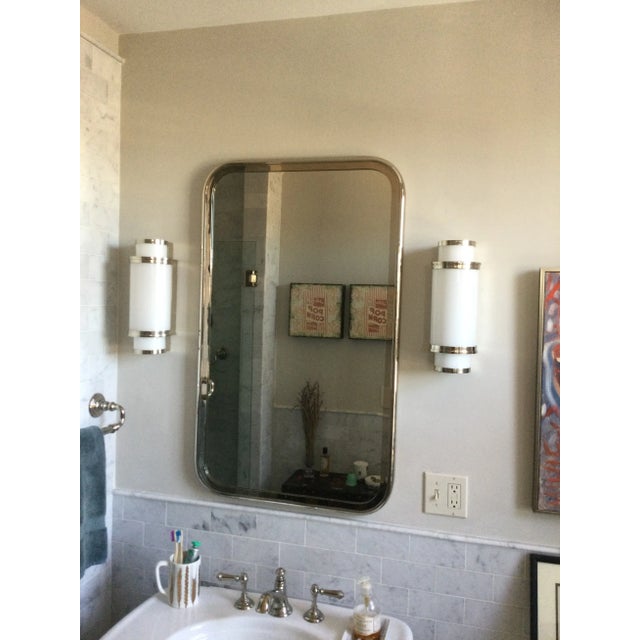 Early 21st Century Pair of Ralph Lauren Art Deco Style 1-Light Sconces in Polished Nickel For Sale - Image 5 of 5