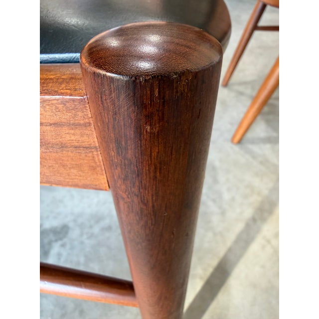 1960s Set of 6 Kai Kristiansen Style Danish Teak Mid Century Dining Chairs For Sale - Image 10 of 12