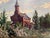 Pedro Friedeberg Friedrich Fennel, Village Church, Hesse, 1910, Oil Painting on Canvas For Sale - Image 4 of 13
