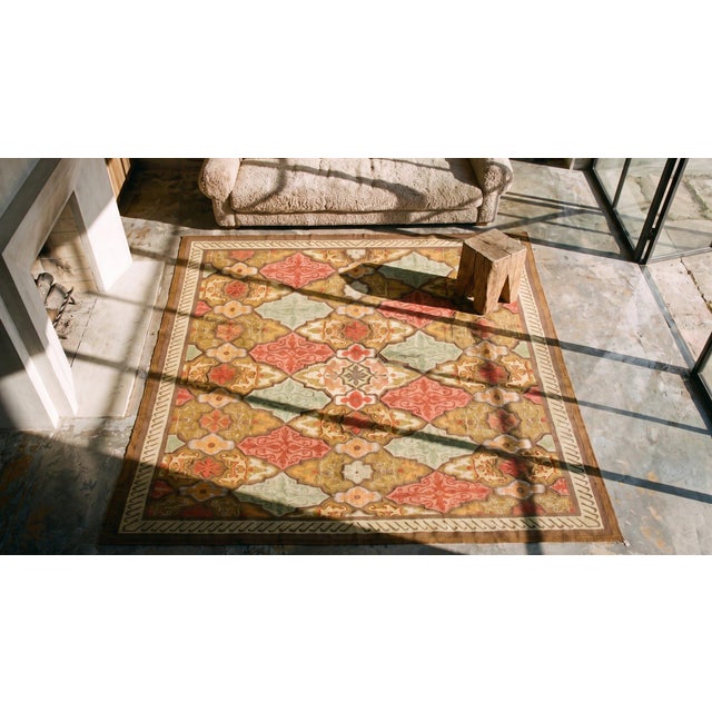 Antique Rare Metallic Threads French Aubusson Carpet by the Sallandrouze Family For Sale - Image 12 of 12