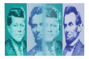 John F. Kennedy / Abraham Lincoln by Jean-Pierre Vasarely