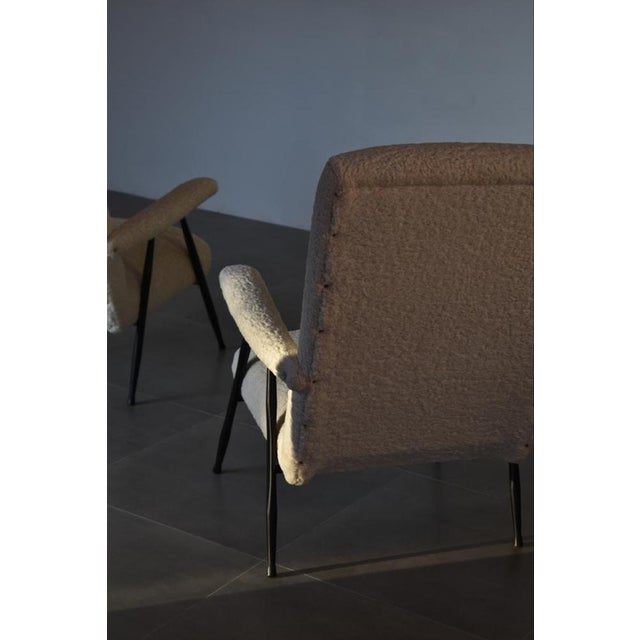Mid-Century Modern Lounge Chairs in Synthetic Astrakan, 1960, Set of 2 For Sale - Image 3 of 5