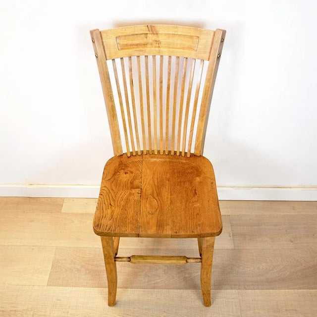 Wood Vintage Spanish Office Chair in Oak, 1940s For Sale - Image 7 of 8