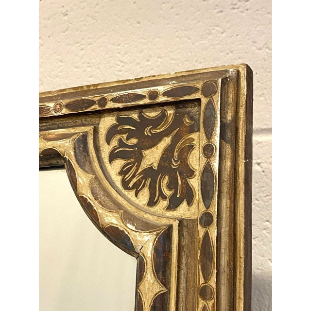 1960s Italian Louis XV style mirror, ivory lacquered wood frame and mecha