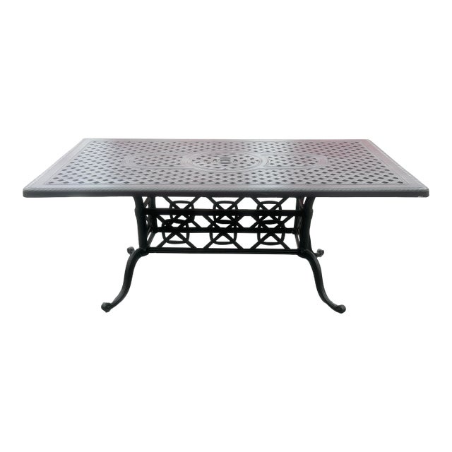 Heavy Cast Aluminum Rosedale Rectangular Dining Table **** For Sale