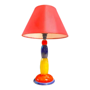 Ceramic Colored Totem Table Lamp, in Alessandro Mendini Style, 1980