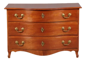 Antique Baroque Curved Cherry Dresser, 18th Century