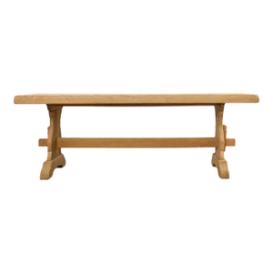 Country French Bleached Oak Farmhouse Trestle Dining Table
