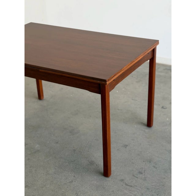 Brown Danish Teak Extendable Dining Table For Sale - Image 8 of 10