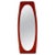 Modern Italian Oval in Brick Red & Curved Wood Wall Mirror, 1970s For Sale - Image 11 of 11