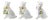 Porcelain Cat with Basket Toothpick Holders, Set of 3 For Sale