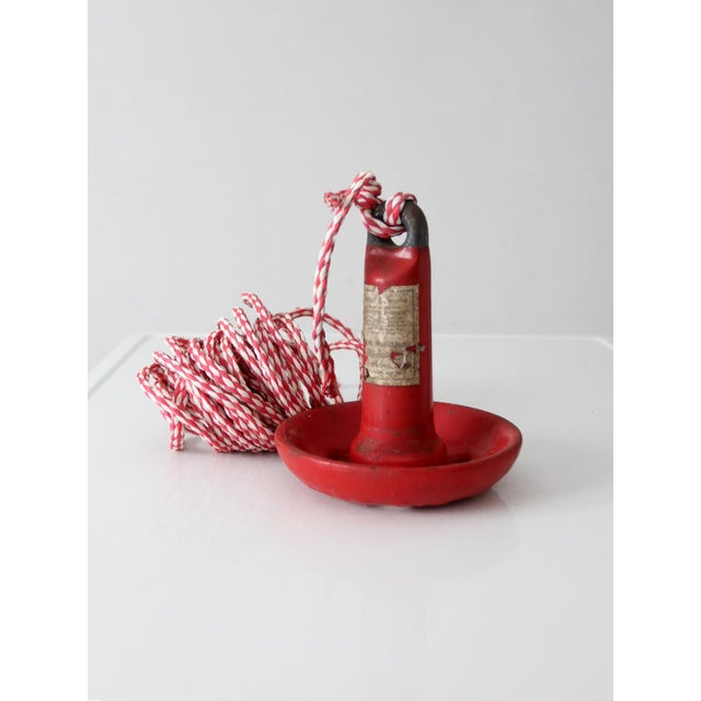 Vintage Roloff Supreme Red Mushroom Boat Anchor With Rope For Sale - Image 6 of 14