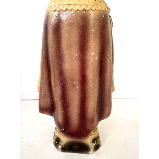 Mid-Century Infant Jesus of Prague Ceramic Sculpture – Religious Folk Art 11” For Sale - Image 11 of 12