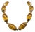 Vintage 1980s Signed Givenchy Goldtone Amber Beaded Necklace For Sale