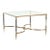 French Mid-Century Modern Square Brass & Glass Coffee Table For Sale