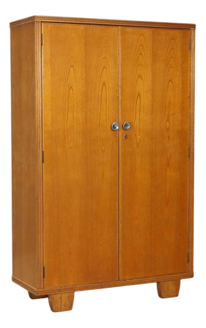 Vintage Wardrobe in Oak Veneer, 1950s